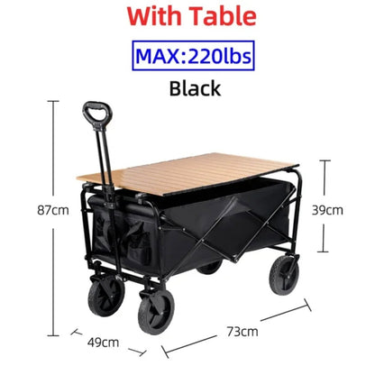 Chariot de transport pliable avec table