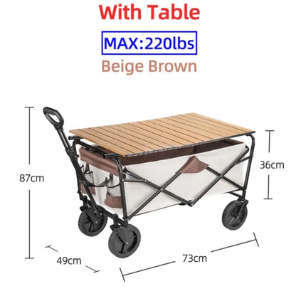 Chariot de transport pliable avec table